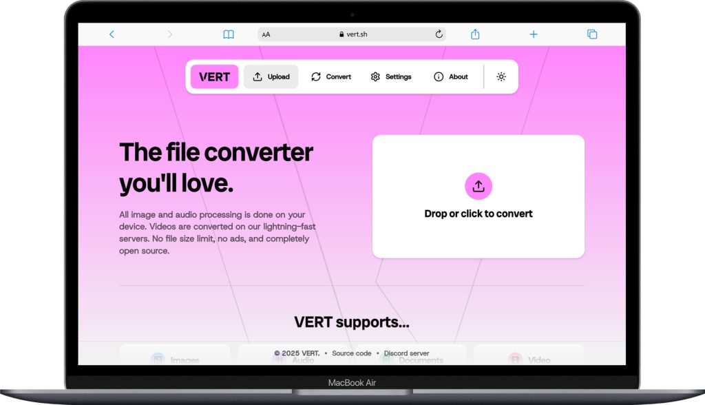 🔁 VERT – 一款开源的全能文件格式转换工具 🔁 VERT – 一款开源的全能文件格式转换工具