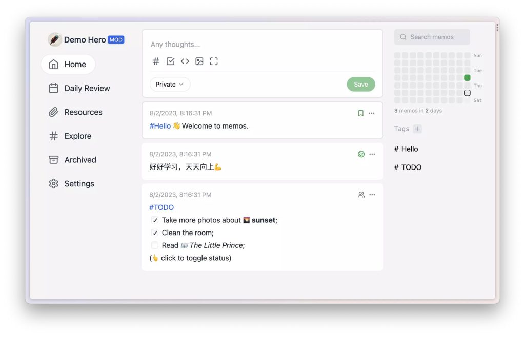 📝 memos – 一款开源、轻量级的笔记服务系统-Macfun-A very interesting site 📝 memos – 一款开源、轻量级的笔记服务系统-Macfun-A very interesting site