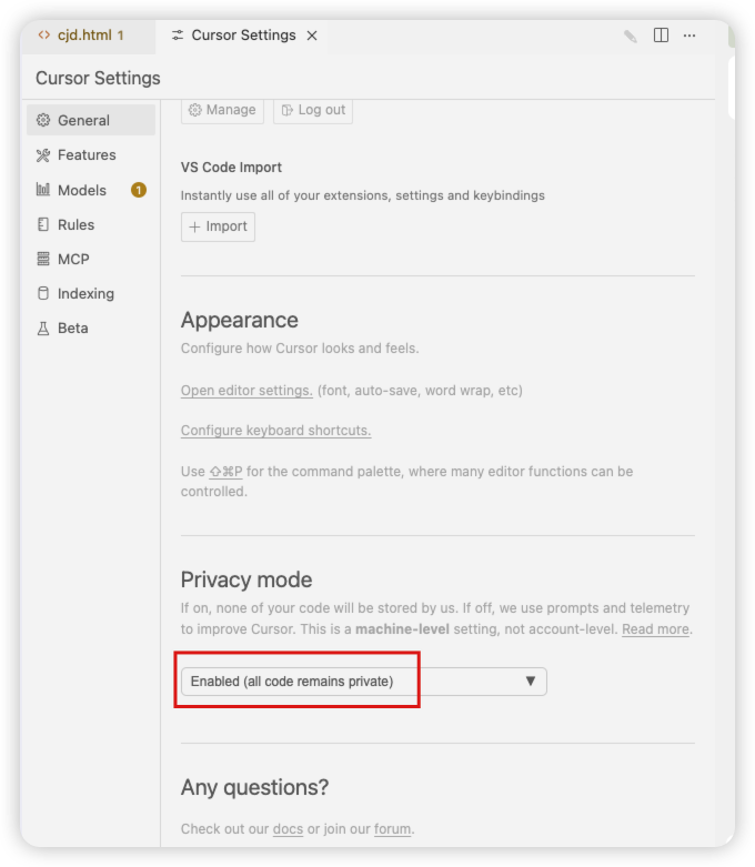 Cursor 自用设置 Cursor 自用设置